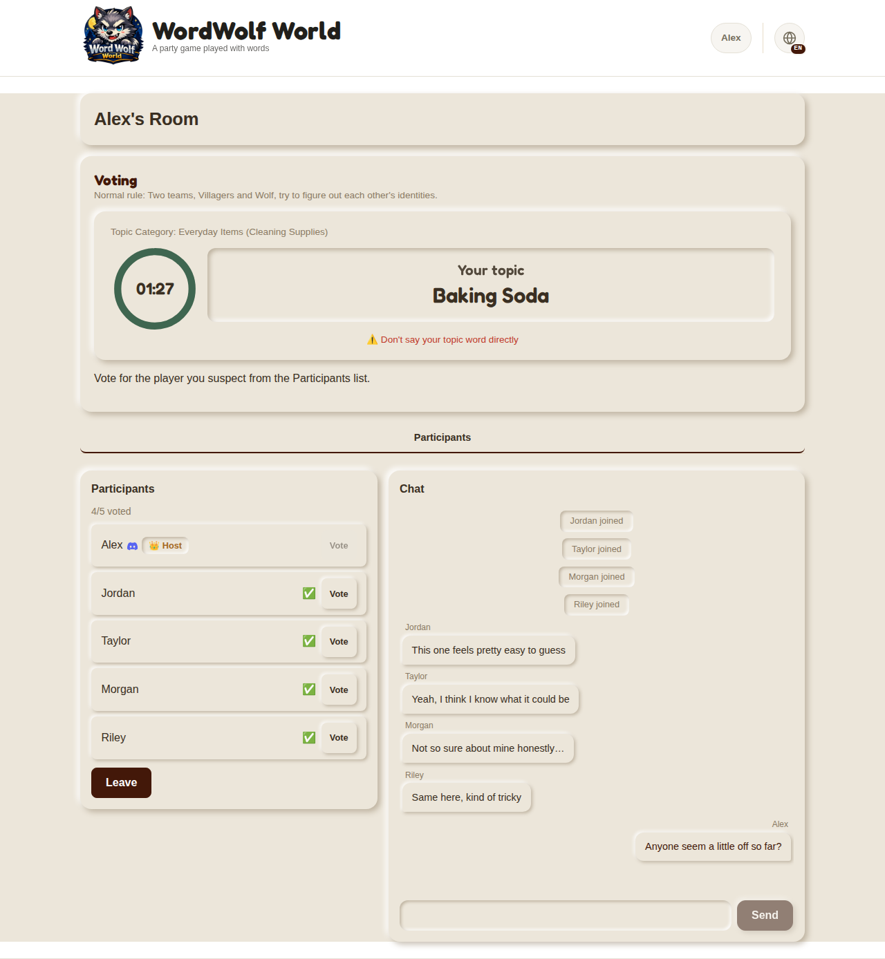 Voting phase (desktop)