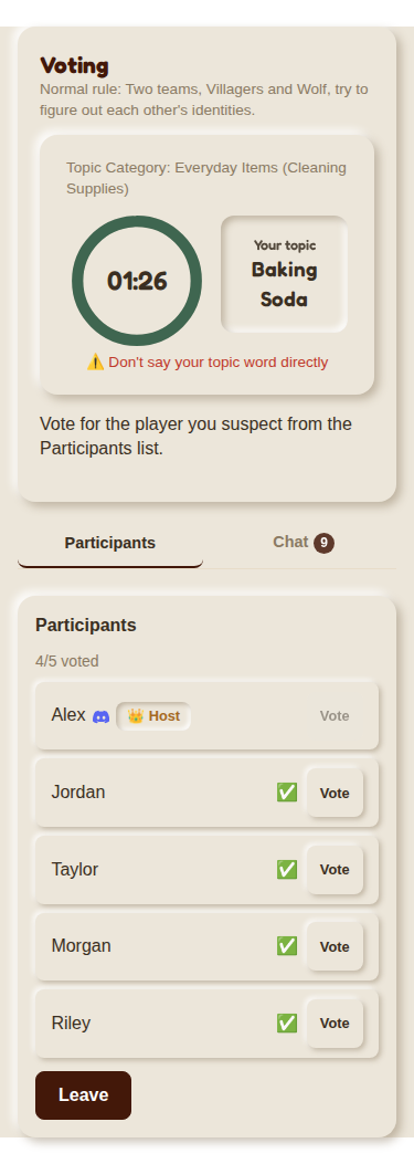 Voting phase (mobile)