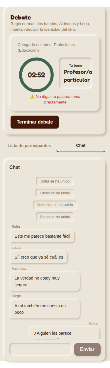 Fase de debate (móvil)