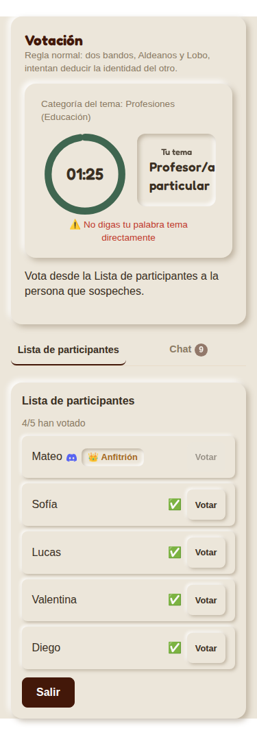 Fase de votación (móvil)
